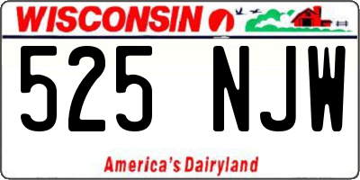 WI license plate 525NJW