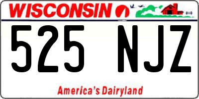 WI license plate 525NJZ