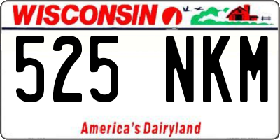 WI license plate 525NKM