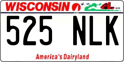 WI license plate 525NLK