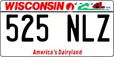 WI license plate 525NLZ