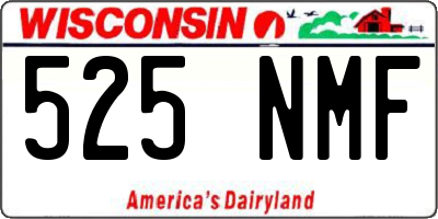 WI license plate 525NMF