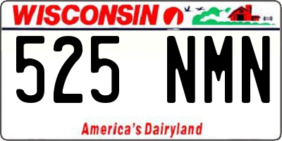 WI license plate 525NMN