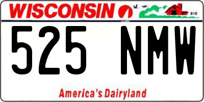 WI license plate 525NMW
