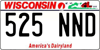 WI license plate 525NND