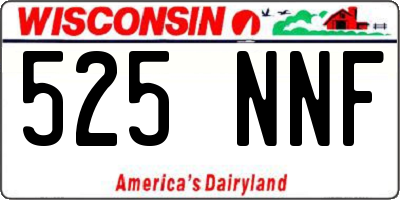 WI license plate 525NNF