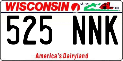 WI license plate 525NNK