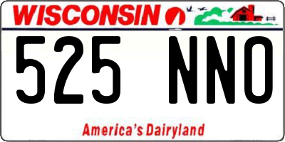 WI license plate 525NNO