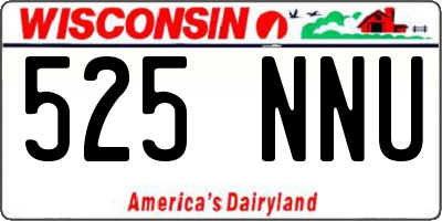 WI license plate 525NNU
