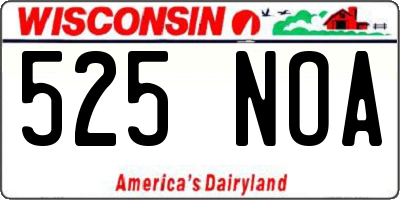 WI license plate 525NOA