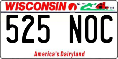 WI license plate 525NOC