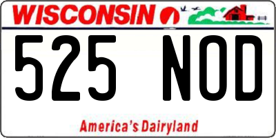 WI license plate 525NOD