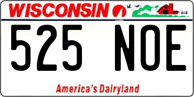 WI license plate 525NOE