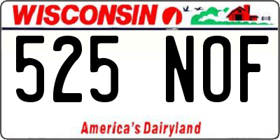 WI license plate 525NOF