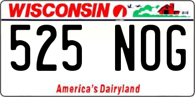 WI license plate 525NOG