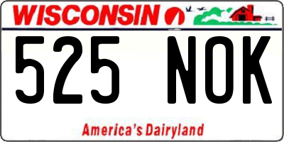 WI license plate 525NOK