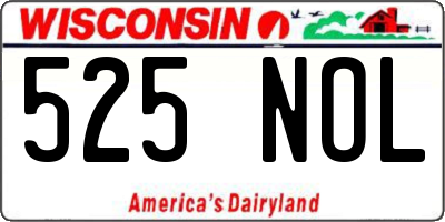 WI license plate 525NOL
