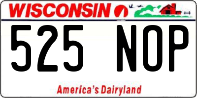 WI license plate 525NOP
