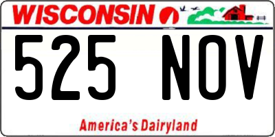 WI license plate 525NOV