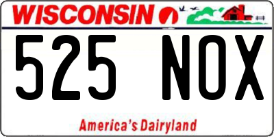 WI license plate 525NOX