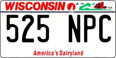 WI license plate 525NPC