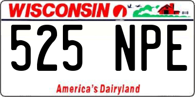 WI license plate 525NPE