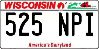 WI license plate 525NPI