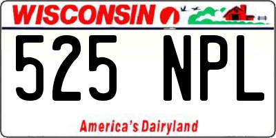 WI license plate 525NPL
