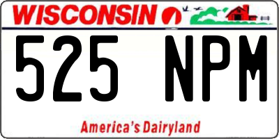 WI license plate 525NPM