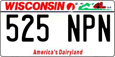 WI license plate 525NPN