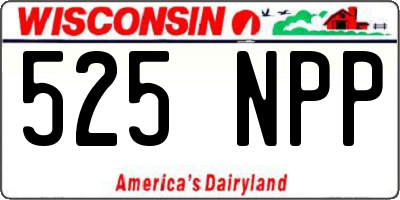 WI license plate 525NPP