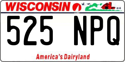 WI license plate 525NPQ