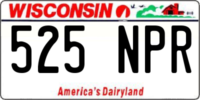 WI license plate 525NPR
