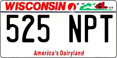 WI license plate 525NPT
