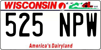 WI license plate 525NPW