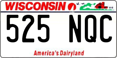 WI license plate 525NQC
