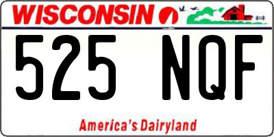 WI license plate 525NQF