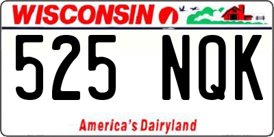 WI license plate 525NQK