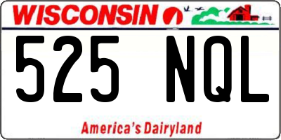 WI license plate 525NQL