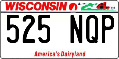 WI license plate 525NQP