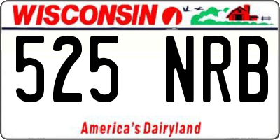 WI license plate 525NRB