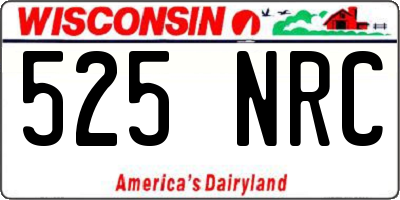WI license plate 525NRC