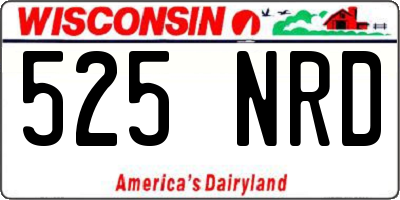 WI license plate 525NRD