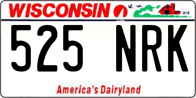 WI license plate 525NRK