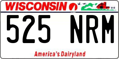 WI license plate 525NRM