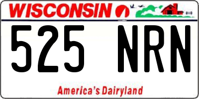 WI license plate 525NRN