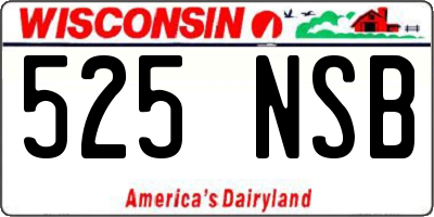 WI license plate 525NSB