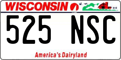 WI license plate 525NSC