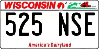 WI license plate 525NSE