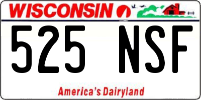 WI license plate 525NSF